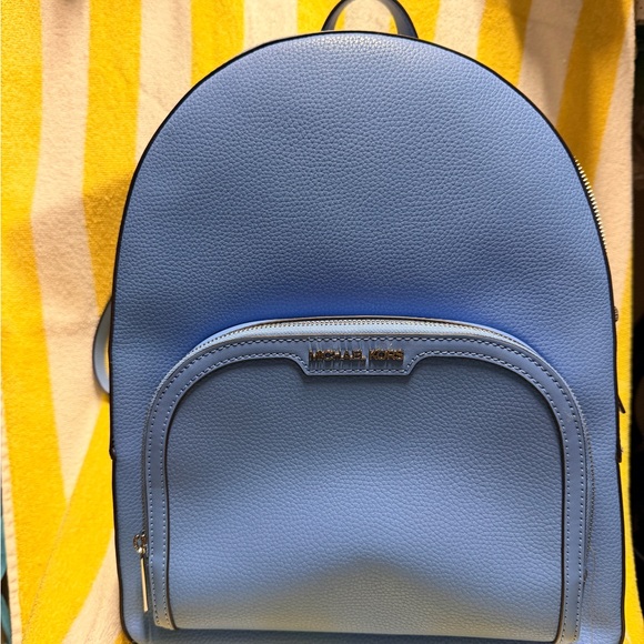Michael Kors Light Blue Pebble Leather Backpack
